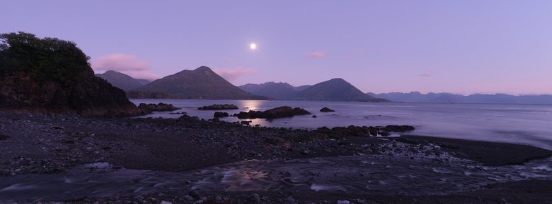 Moon Over The Inlet, a fine art photograph by Justin Cooper