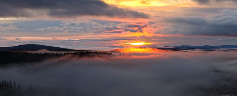 The Fog Takes Fire, a fine art photograph by Justin Cooper